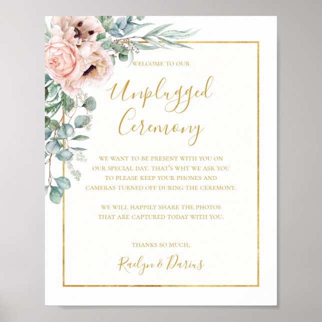 Elegant Blush Floral | Signatur der nicht angeschl Poster (Vorne)