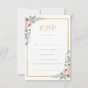 Elegant Blush Floral   Song Request RSVP Card