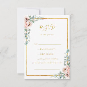 Elegant Blush Floral   Song Request RSVP Card Karte