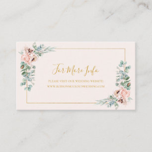 Elegant Blush Floral   Website von Pastel Wedding Begleitkarte