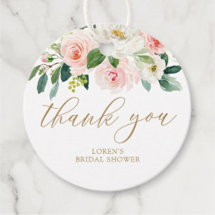 Elegant Blush Floral Wedding Vielen Dank Geschenkanhänger