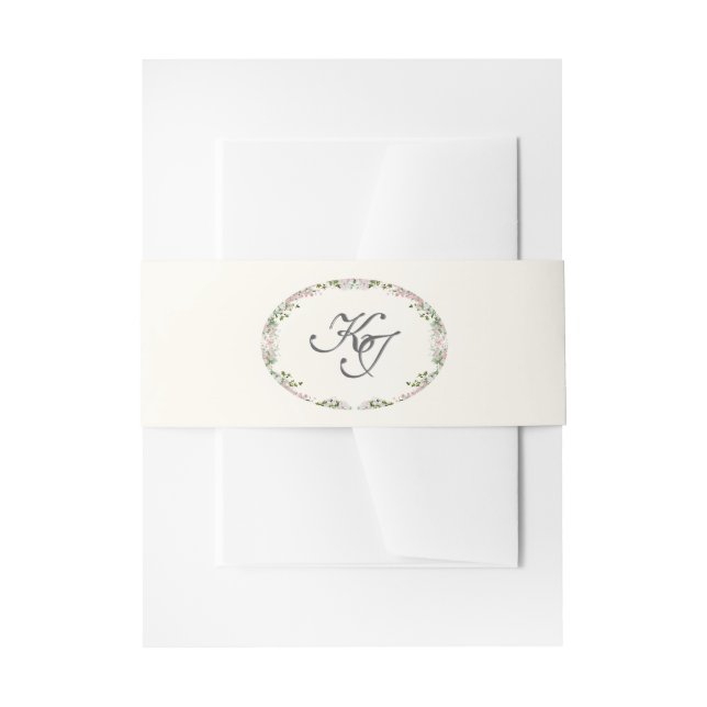 Elegant Blush Garden Wedding Invitation Belly Band (Vorderseite Beispiel)