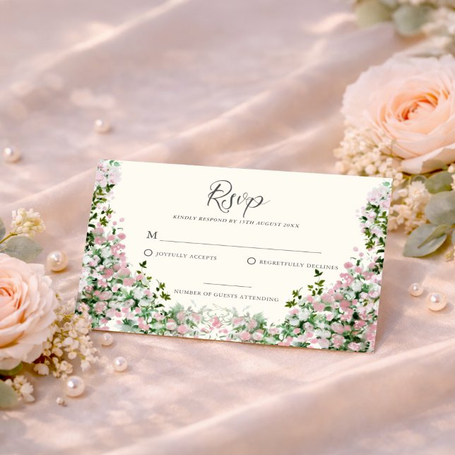 Elegant Blush Garden Wedding RSVP Card (Von Creator hochgeladen)