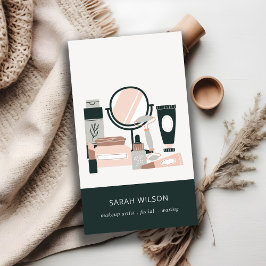 Elegant Blush Gray Makeup Artist Cosmologe Visitenkarte