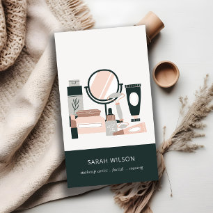 Elegant Blush Gray Makeup Artist Cosmologe Visitenkarte