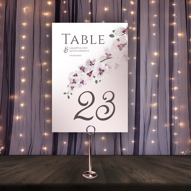Elegant Blush Orchid  Wedding Table Number Tischnummer (Von Creator hochgeladen)