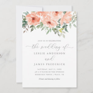 Elegant Blush Peony and Greenery Bloral Einladung