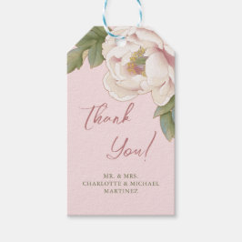Elegant Blush Peony Rose Danke Gastgeschenk Hochze Geschenkanhänger
