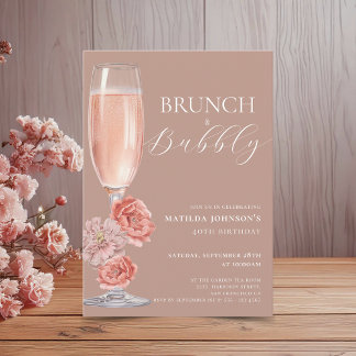 Elegant Blush Pink 40. Geburtstag Einladung