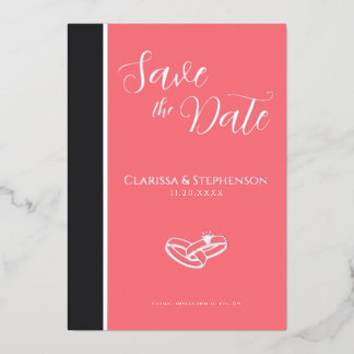 Elegant Blush Pink Anthracite Save The Date Folieneinladung
