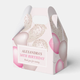 Elegant Blush Pink Balloons Danke zum Geburtstag Geschenkschachtel
