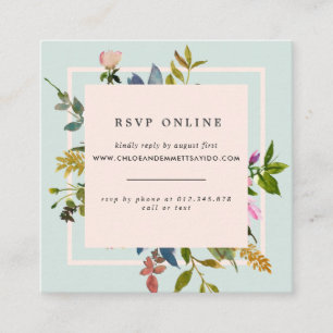 Elegant Blush Pink Blumenzwiebelwebsite UAWG Begleitkarte