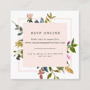 Elegant Blush Pink Blumenzwiebelwebsite UAWG Begleitkarte