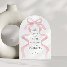 Elegant Blush Pink Bow Monogram Arch Wedding