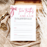 Elegant Blush Pink Bow Zwei Wahrheiten und ein Lie