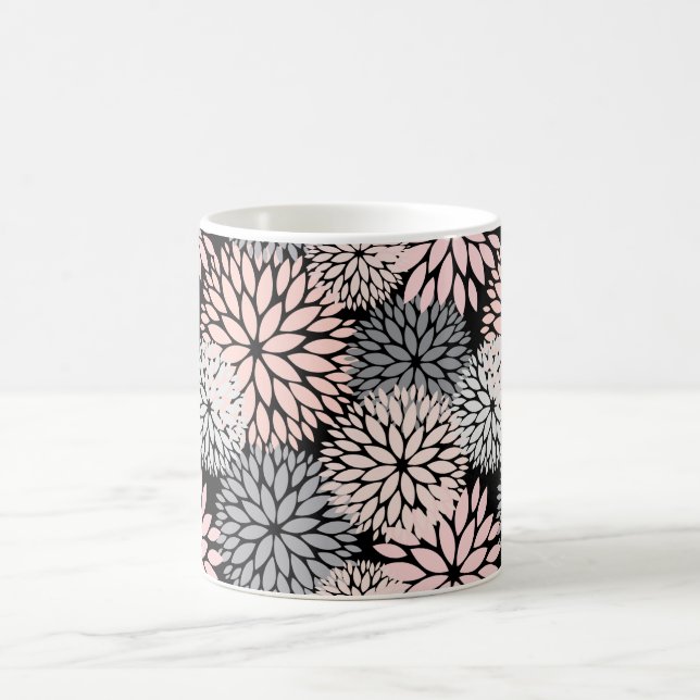Elegant Blush Pink Dahlia Floral Kaffeetasse (Mittel)