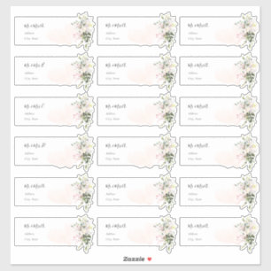 Elegant Blush Pink Eucalyptus Guest Address Labels