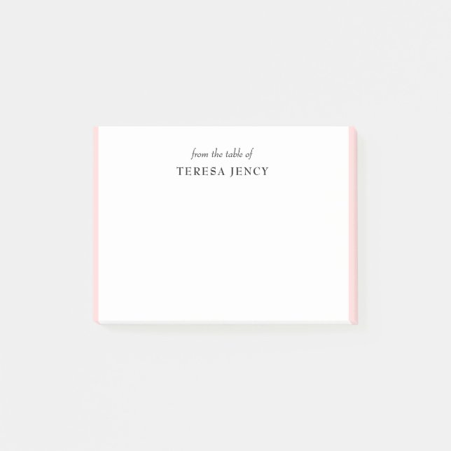 Elegant Blush Pink Feminine Desk Design Post-it Klebezettel (Vorderseite)