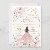 Elegant Blush Pink Floral Girl Sweet 16. Geburtsta