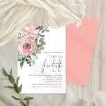 Elegant Blush Pink Florals Fortieth Birthday Party Einladung<br><div class="desc">Das elegante Rosa Florals Fortieth Birthday Einladung, eine trendige künstlerische Blumenillustrierung, die Ihre Gäste zum 40. Geburtstag einlädt, mit Blume und Blätter in die Top verlassen Ecke. Ein elegantes Set-Skript für den Anlass und leicht personalisieren Sie die Erholung des Textes auf Ihre eigenen Bedürfnisse. Auf der anderen Seite befindet sich...</div>