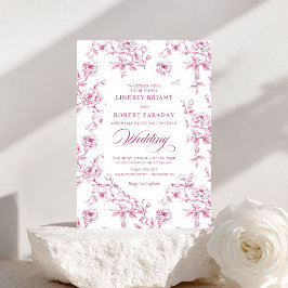 Elegant Blush Pink French Rose Wedding Invitation Einladung