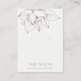 ELEGANT BLUSH PINK LOTUS EINFACHE EARRING-ANZEIGE VISITENKARTE