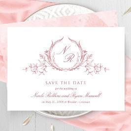 Elegant Blush Pink Monogram Wedding, Kalligraphie Save The Date