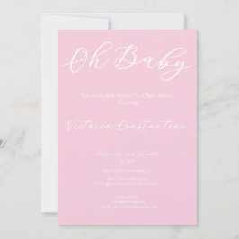 Elegant Blush Pink Oh Baby Shower Invitation Einladung