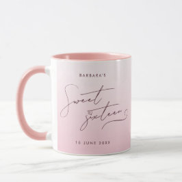 Elegant Blush Pink Ombre Script Sweet Sixteen Tasse