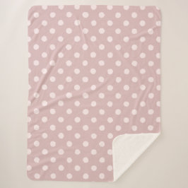Elegant Blush Pink Polka Dot Sherpadecke