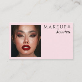 Elegant Blush Pink QR Code Social Photo Makeup Visitenkarte