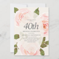 Elegant Blush Pink Springtime Floral 40. Geburtsta