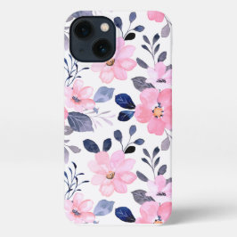 Elegant Blush Pink Watercolor Floral Phone Case iPhone 13 Hülle