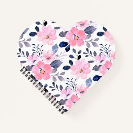 Elegant Blush Pink Watercolor Floral Phone Case Notizbuch