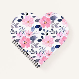 Elegant Blush Pink Watercolor Floral Phone Case Notizbuch