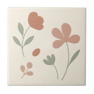 Elegant Blush & Sage – Minimalistische Küchenflies Fliese