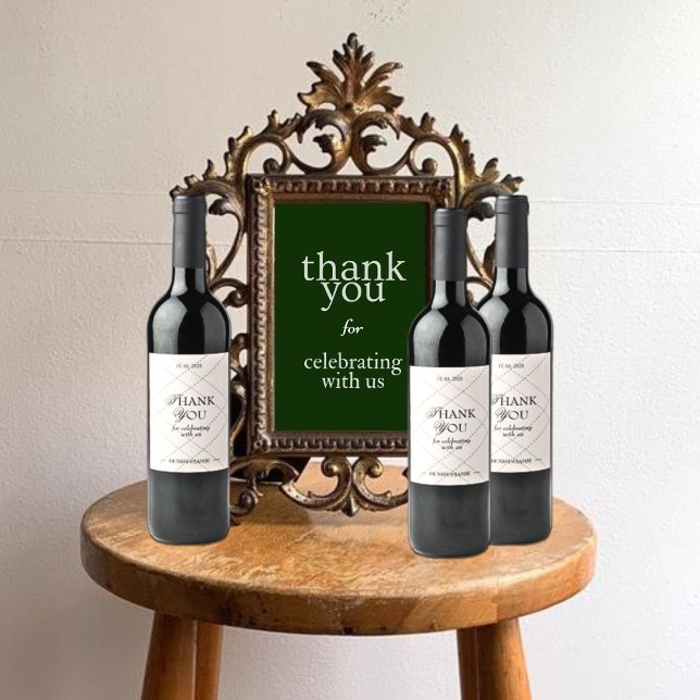 Elegant Blush Vintage Wedding Gefallen Vielen Dank Weinetikett (Von Creator hochgeladen)