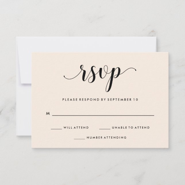 Elegant Blush Wedding RSVP (Vorderseite)