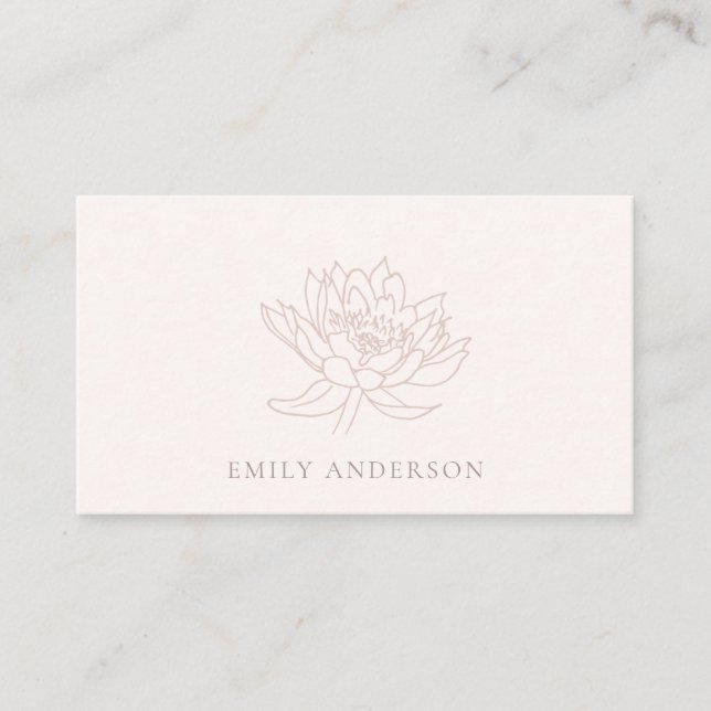ELEGANT BLUSPINK IMITATE ROSE GOLD LOTUS FLORAL VISITENKARTE (Vorderseite)