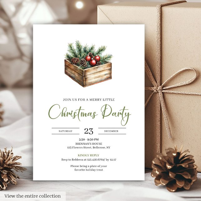 Elegant Bohemian Earthy Botanical Christmas Invite Einladung (Elegant Bohemian Earthy Botanical Christmas Invitation)