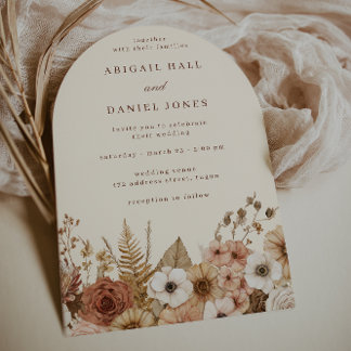 Elegant Bohemian Floral All Seasons Wedding Einladung