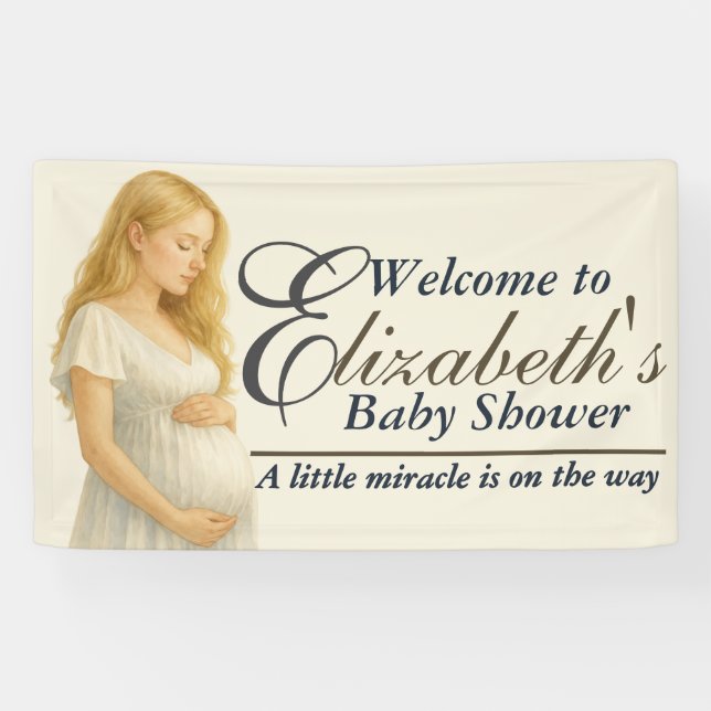 Elegant Bohemian Mom to be Baby Shower Banner (Horizontal)