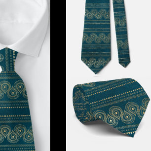 Elegant Bohemisch Boho Abstrakt Aquamarin Neck Tie Krawatte