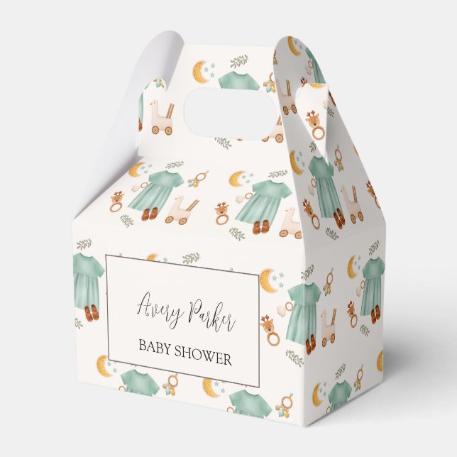 Elegant Boho Baby Girl Clothes Baby Shower Geschenkschachtel (Vorderseite)