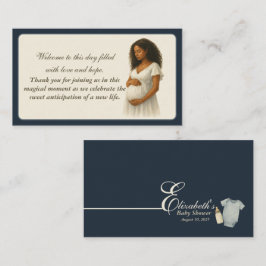 Elegant Boho Baby Shower Black Mom to be  Begleitkarte