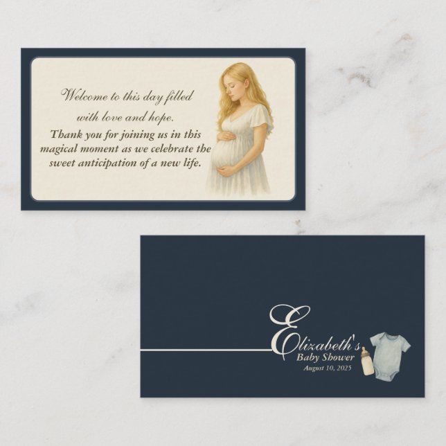Elegant Boho Baby Shower blonde Mom to be  Begleitkarte (Vorne/Hinten)