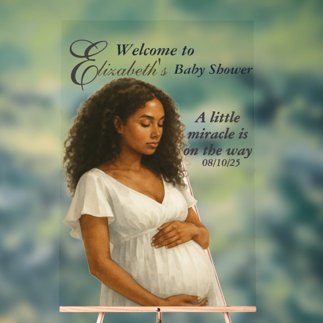 Elegant Boho Black Mom to be Baby Shower Acrylschild (Neutral)