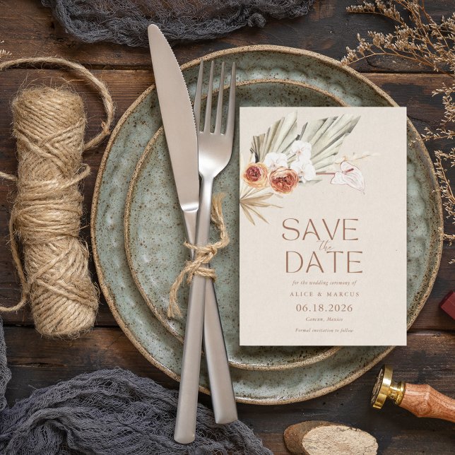 Elegant Boho Bloral Wedding speichern das Datum Save The Date (Von Creator hochgeladen)