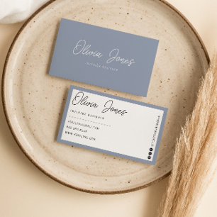 Elegant Boho Blue Branding Moderne, trendy einziga Visitenkarte