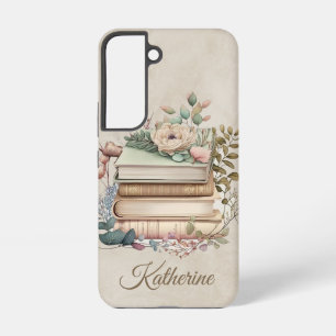 Elegant Boho Buchstapel Floral Name Samsung Galaxy Hülle